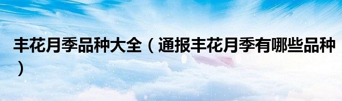 丰花月季品种大全(通报丰花月季有哪些品种)