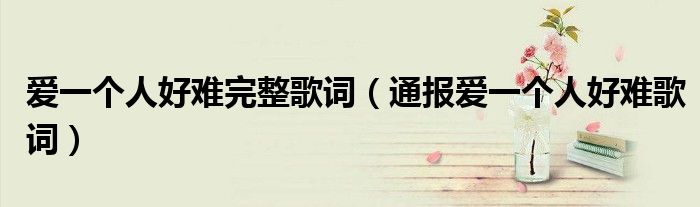 爱一个人好难完整歌词(通报爱一个人好难歌词)