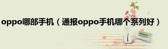 oppo哪部手机(通报oppo手机哪个系列好)