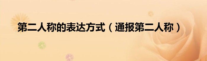 第二人称的表达方式(通报第二人称)