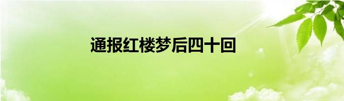 通报红楼梦后四十回