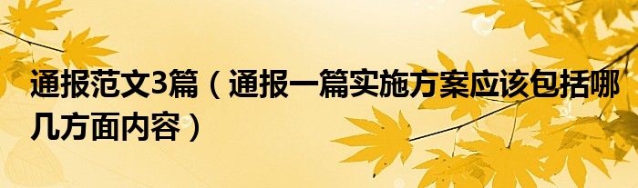 通报范文3篇(通报一篇实施方案应该包括哪几方面内容)