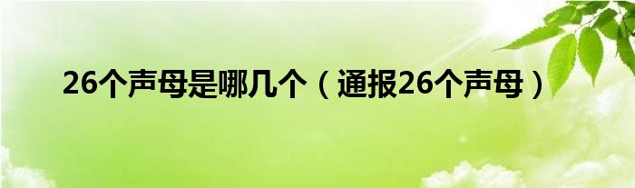 26个声母是哪几个(通报26个声母)