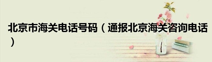 北京市海关电话号码(通报北京海关咨询电话)