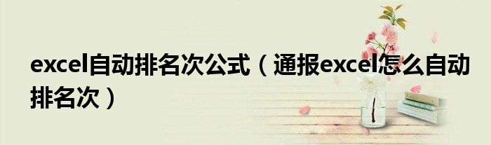 excel自动排名次公式(通报excel怎么自动排名次)