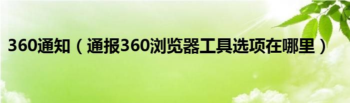 360通知(通报360浏览器工具选项在哪里)