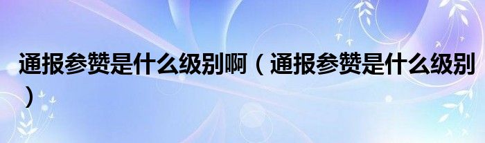 通报参赞是什么级别啊(通报参赞是什么级别)
