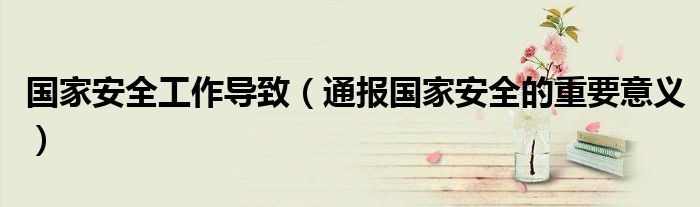 国家安全工作导致(通报国家安全的重要意义)