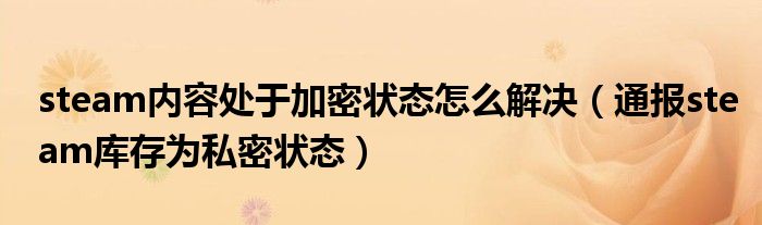 steam内容处于加密状态怎么解决(通报steam库存为私密状态)