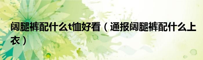 阔腿裤配什么t恤好看(通报阔腿裤配什么上衣)