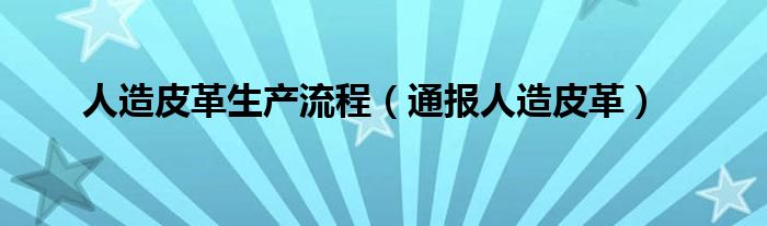 人造皮革生产流程(通报人造皮革)