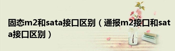 固态m2和sata接口区别(通报m2接口和sata接口区别)