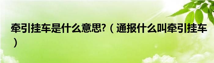 牵引挂车是什么意思?(通报什么叫牵引挂车)