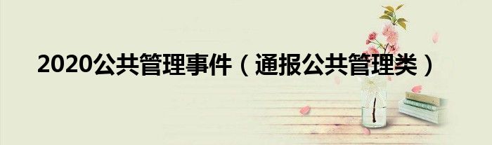 2020公共管理事件(通报公共管理类)