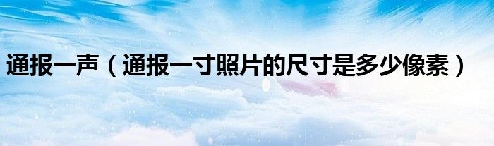 通报一声(通报一寸照片的尺寸是多少像素)