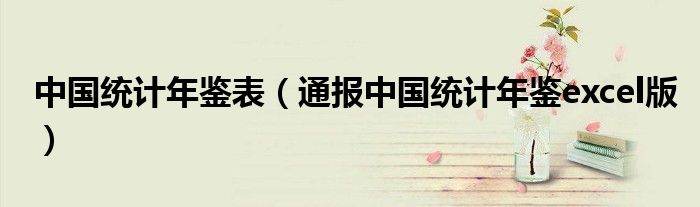 中国统计年鉴表（通报中国统计年鉴excel版）