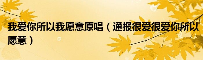 我爱你所以我愿意原唱(通报很爱很爱你所以愿意)