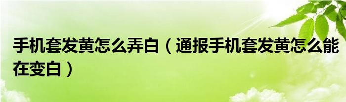 手机套发黄怎么弄白（通报手机套发黄怎么能在变白）