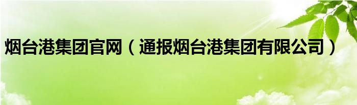 烟台港集团官网(通报烟台港集团有限公司)