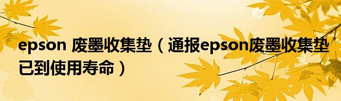 epson 废墨收集垫(通报epson废墨收集垫已到使用寿命)