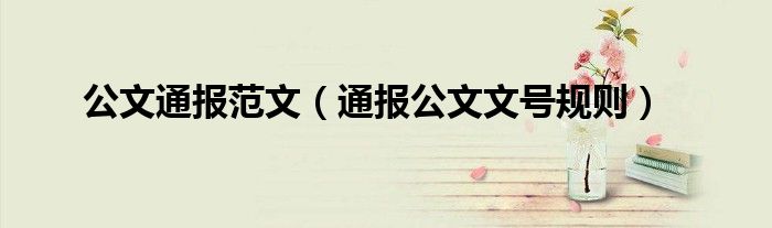 公文通报范文(通报公文文号规则)