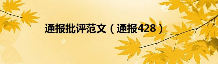 通报批评范文(通报428)