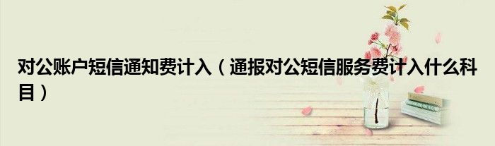 对公账户短信通知费计入(通报对公短信服务费计入什么科目)