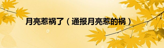 月亮惹祸了(通报月亮惹的祸)