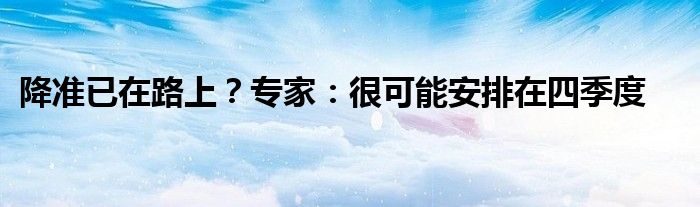 降准已在路上?专家:很可能安排在四季度