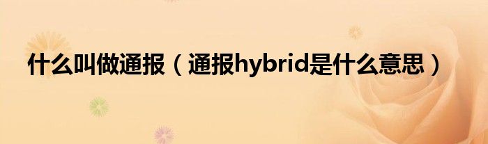 什么叫做通报(通报hybrid是什么意思)
