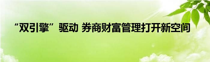 “双引擎”驱动 券商财富管理打开新空间