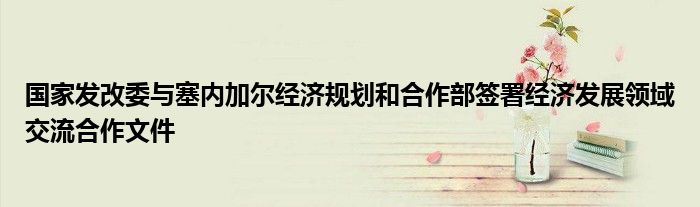 国家发改委与塞内加尔经济规划和合作部签署经济发展领域交流合作文件