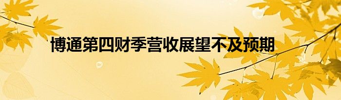 博通第四财季营收展望不及预期