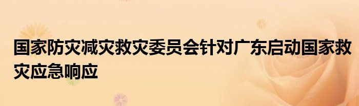 国家防灾减灾救灾委员会针对广东启动国家救灾应急响应
