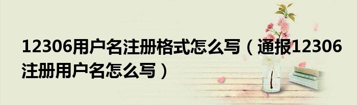 12306用户名注册格式怎么写(通报12306注册用户名怎么写)