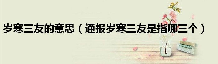 岁寒三友的意思(通报岁寒三友是指哪三个)