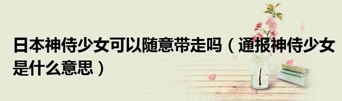 日本神侍少女可以随意带走吗(通报神侍少女是什么意思)