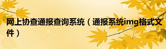 网上协查通报查询系统(通报系统img格式文件)