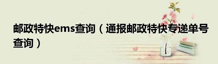 邮政特快ems查询(通报邮政特快专递单号查询)