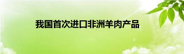 我国首次进口非洲羊肉产品