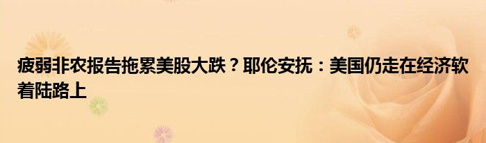 疲弱非农报告拖累美股大跌?耶伦安抚:美国仍走在经济软着陆路上