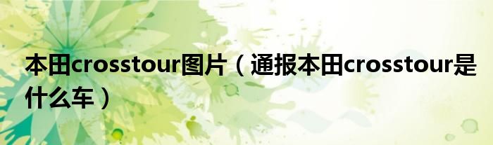本田crosstour图片(通报本田crosstour是什么车)