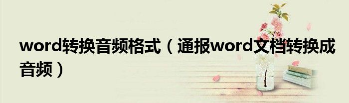 word转换音频格式(通报word文档转换成音频)