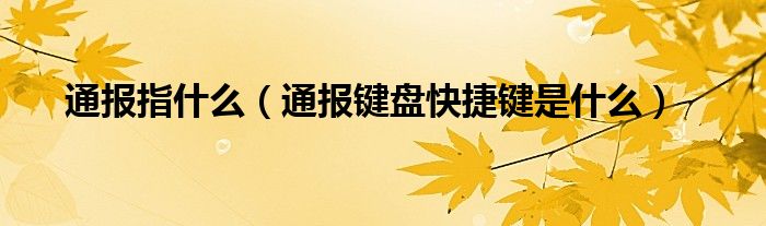通报指什么(通报键盘快捷键是什么)
