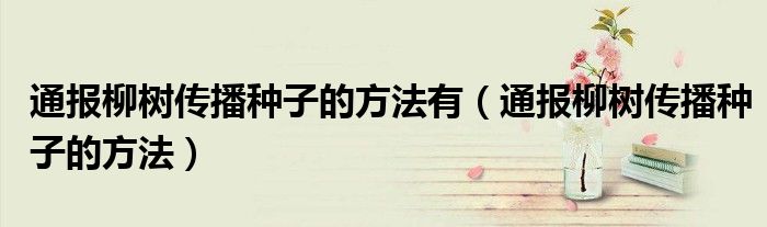通报柳树传播种子的方法有(通报柳树传播种子的方法)