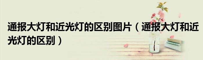 通报大灯和近光灯的区别图片(通报大灯和近光灯的区别)