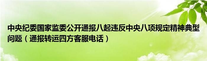 中央纪委国家监委公开通报八起违反中央八项规定精神典型问题(通报转运四方客服电话)