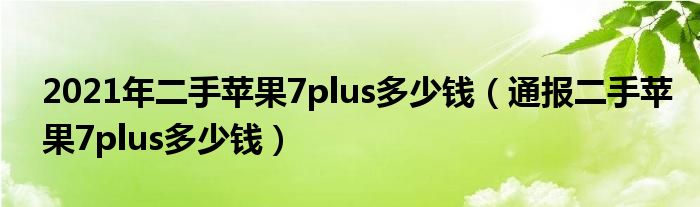 2021年二手苹果7plus多少钱(通报二手苹果7plus多少钱)