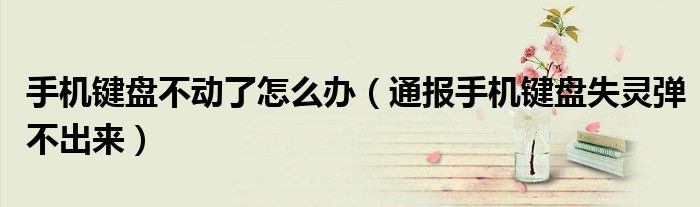 手机键盘不动了怎么办(通报手机键盘失灵弹不出来)