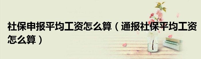 社保申报平均工资怎么算(通报社保平均工资怎么算)